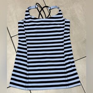 Lululemon Purple Sea Striped Tank Top Womens Built-In Bra Racerback Size 6